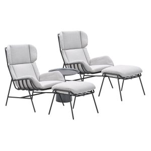 Garden Impressions loungestoelen Fresno – Mati donker grijs – 3-delig Garden Impressions loungestoelen Fresno – Mati donker grijs – 3-delig