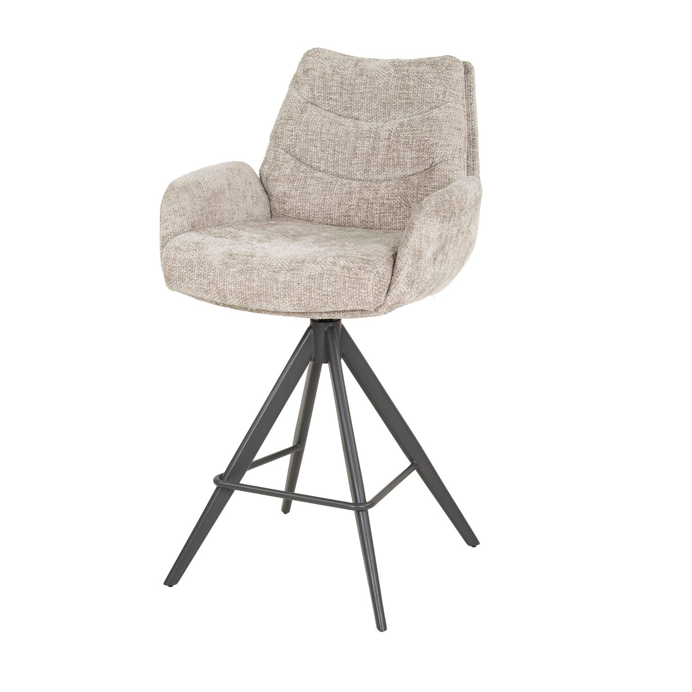 Giga Meubel Barstoel Lounge - Zand - Draaibaar - Zithoogte 67cm - Set