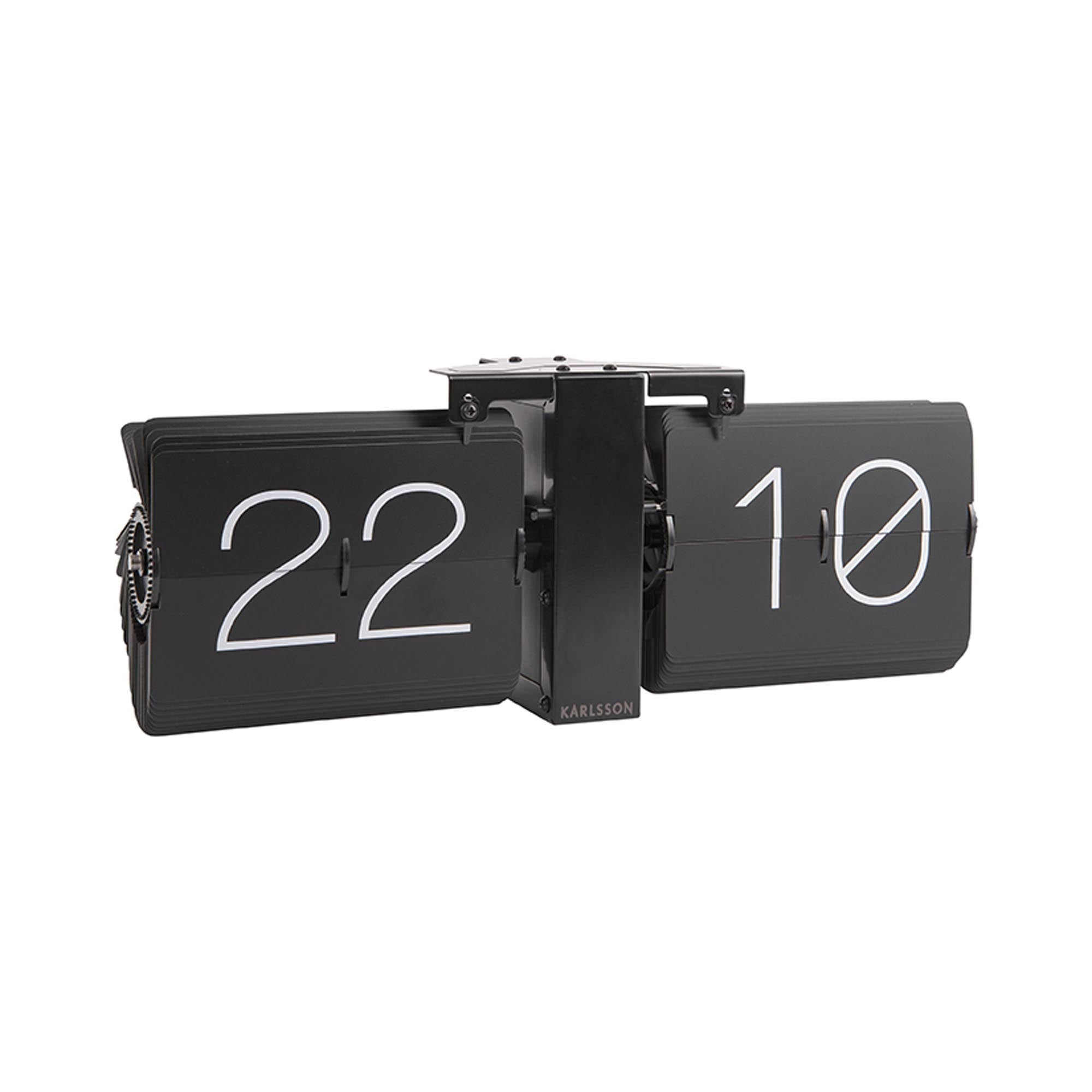 Karlsson tafelklok Flip Klok No Case - zwart - 8.5x36x14cm