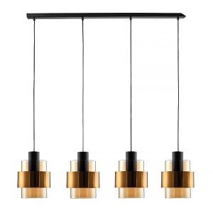 Freelight hanglamp Chiasso – 4 lichts – 120 x 150 cm – zwart goud Freelight hanglamp Chiasso – 4 lichts – 120 x 150 cm – zwart goud
