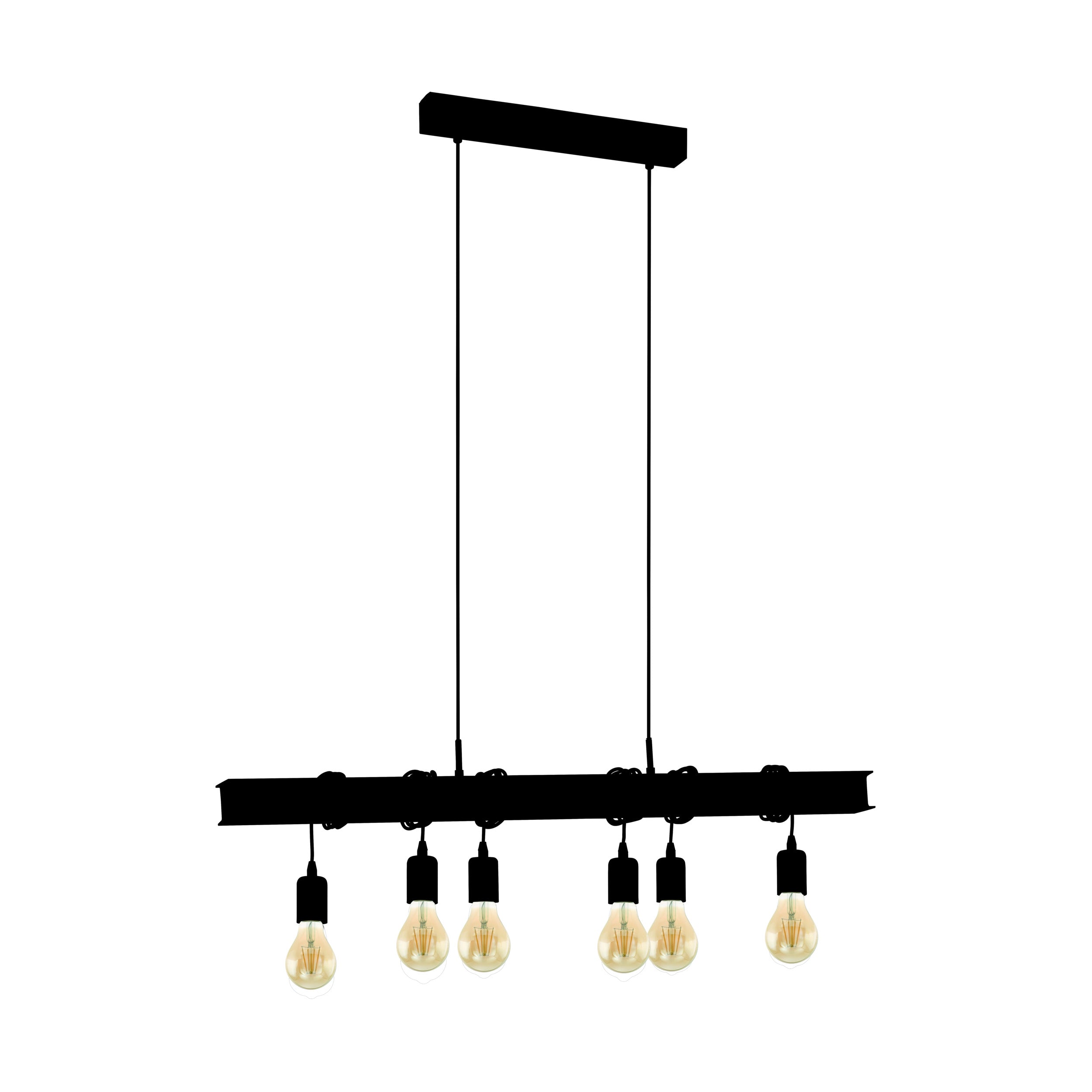 EGLO hanglamp Townshend 6 - e27 - 100,5 cm - zwart