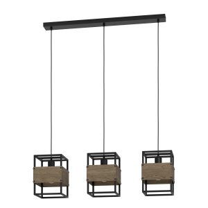 EGLO hanglamp Evesham – e27 – 89,5 cm – zwart/bruin – hout EGLO hanglamp Evesham – e27 – 89,5 cm – zwart/bruin – hout