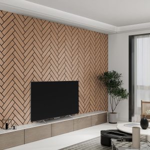 HOME DELUXE – Akoestisch paneel visgraatlook Geolied Eiken 80 x 40 cm