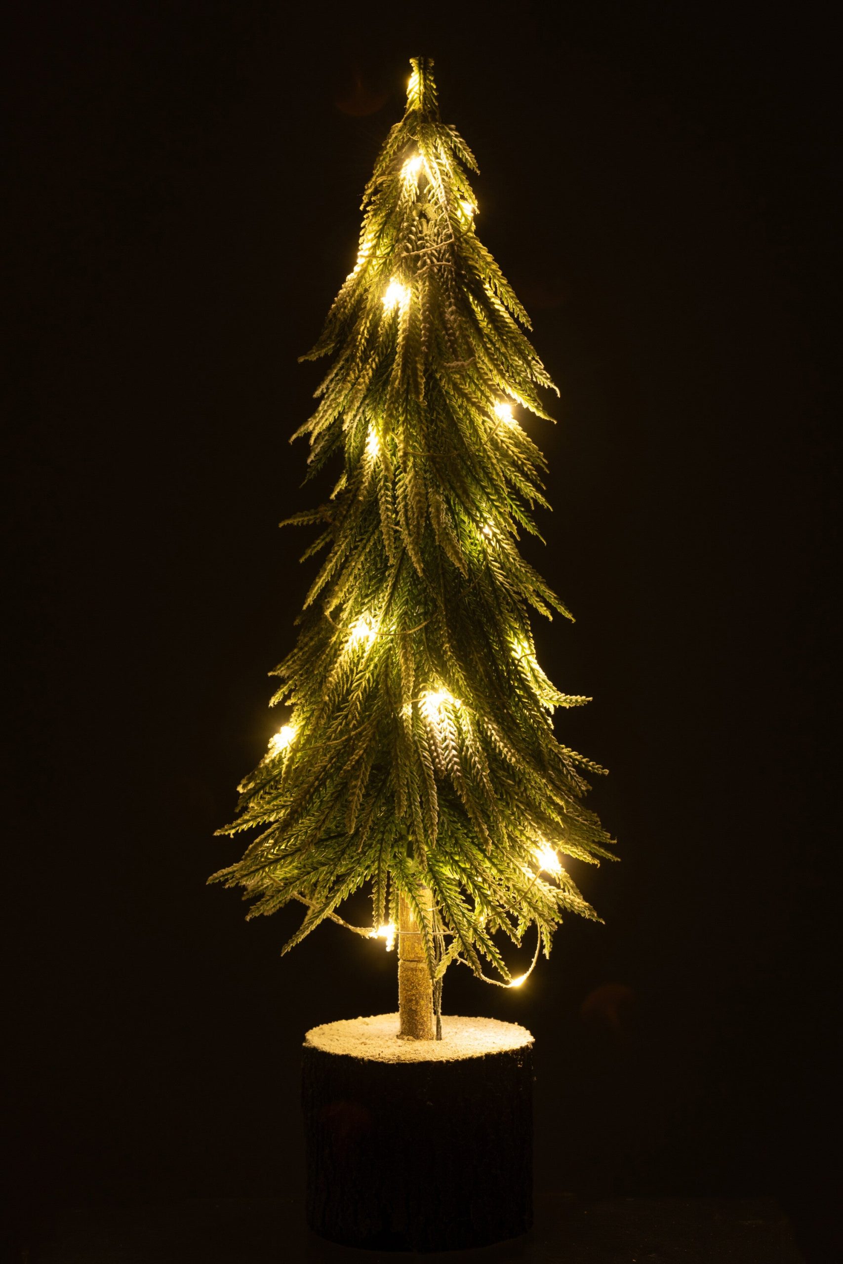 J-Line decoratie kerstboom Sneeuw - kunststof - groen - large - LED li
