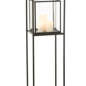 J-Line windlicht Vierkant – ijzer – zwart J-Line windlicht Vierkant – ijzer – zwart