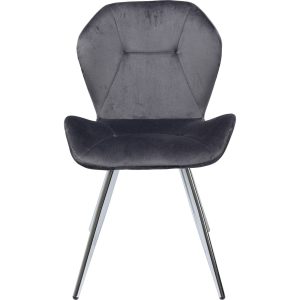 Kare Design Stoel Viva fluweel grijs en chroom