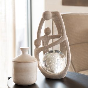 J-Line decoratie Abstract Op Sokkel – polyresin – beige/zwart