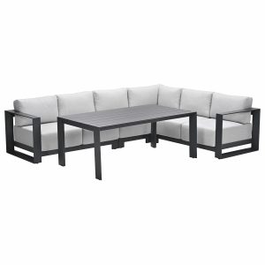 Garden Impressions lounge dining set Malakka valley sand – 5-delig