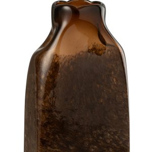 J-Line vaas Rechthoek – glas – donkerbruin – large