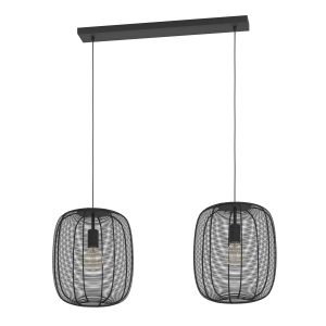 EGLO hanglamp Rinroe – e27 – 90 cm – zwart – staal EGLO hanglamp Rinroe – e27 – 90 cm – zwart – staal