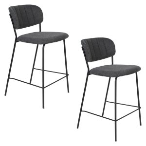 Housecraft Living Jolien Barkrukken rugleuning 65 cm Zwart/ Donkergrij Housecraft Living Jolien Barkrukken rugleuning 65 cm Zwart/ Donkergrij