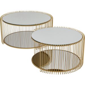 Kare Design Salontafel Wire Double messing (2/Set) Kare Design Salontafel Wire Double messing (2/Set)