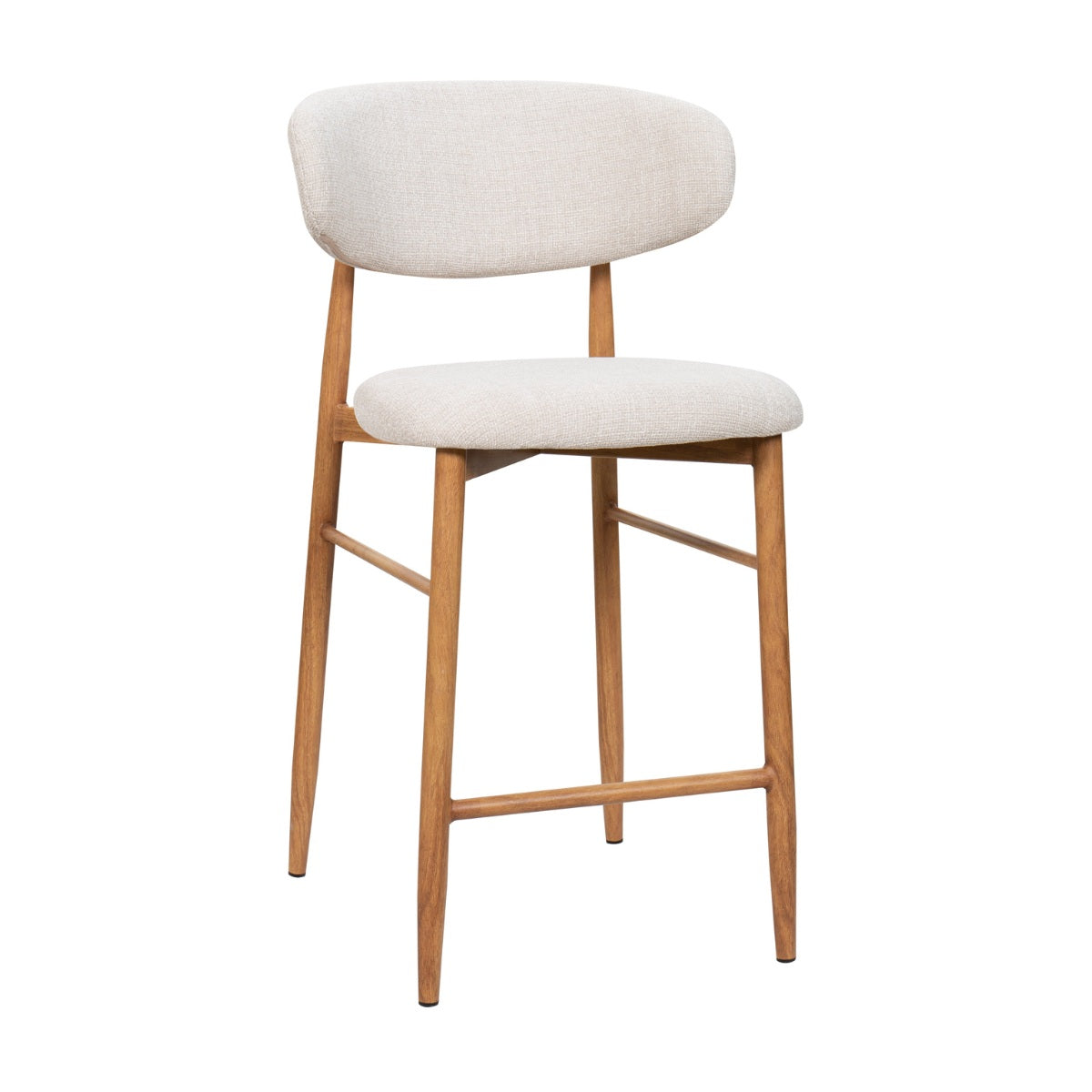 Giga Meubel Barstoel Alexia - Beige/Naturel - Zithoogte 65cm - Set van