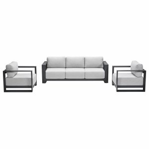 Garden Impressions loungeset Malakka donker grijs – 3-delig