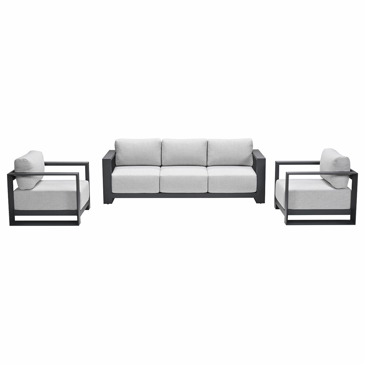 Garden Impressions loungeset Malakka donker grijs - 3-delig