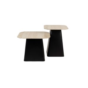 Housecraft Living Baru Bijzettafel Travetin Look – Set van 2