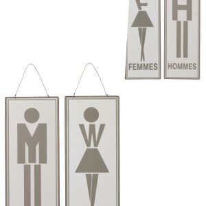 J-Line plakkaat Toilet Engels/Frans – metaal – wit/grijs – 2 stuks J-Line plakkaat Toilet Engels/Frans – metaal – wit/grijs – 2 stuks
