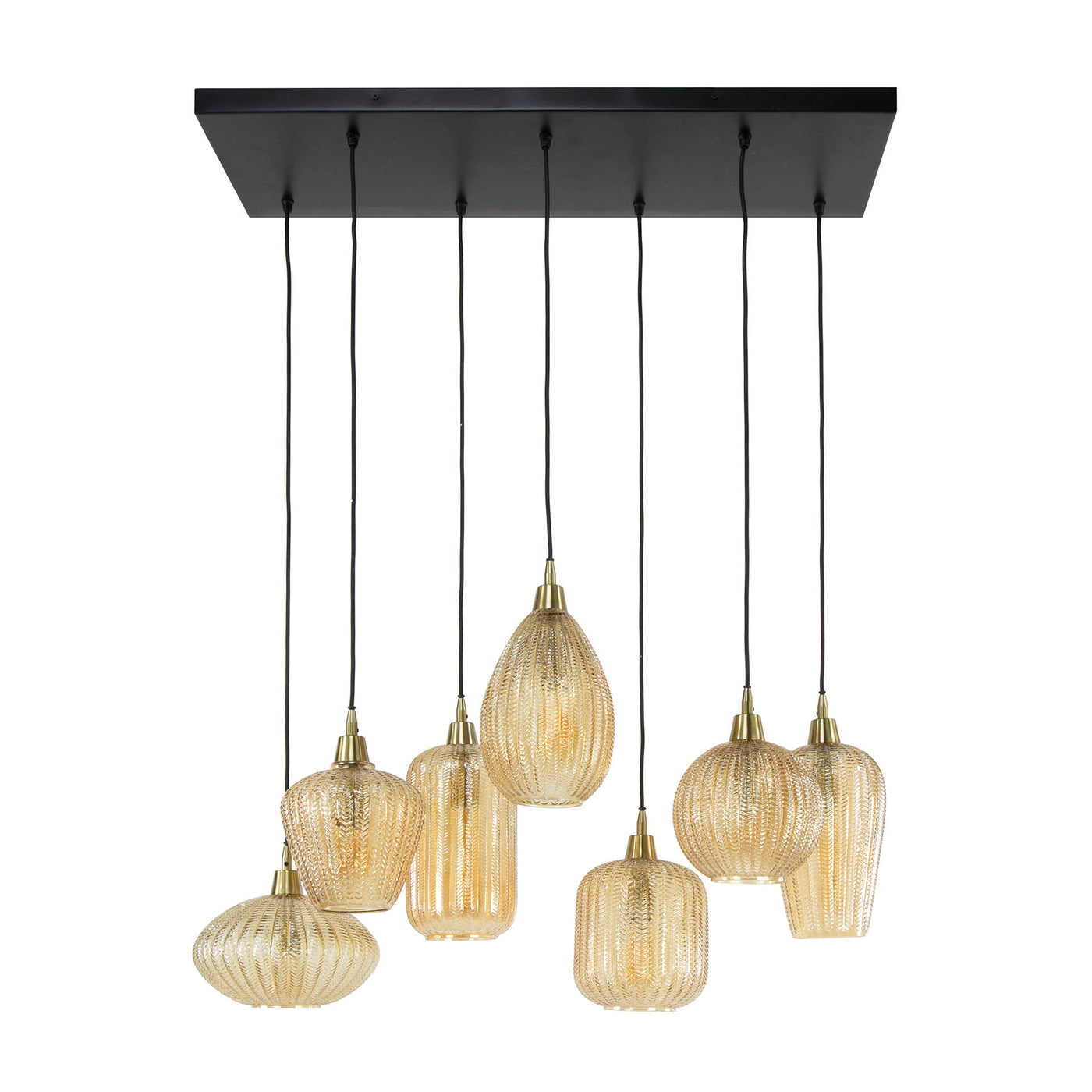 Giga Meubel Hanglamp Pattern Mix - Amber - 7-Lichts - 150x95x38cm