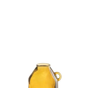J-Line vaas Handvat Cilinder – glas – oker – small – Ø 18 cm