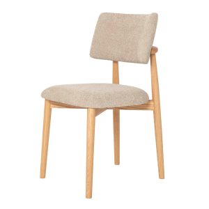Giga Meubel Eetkamerstoel Nova – Teakhout/Polyester – Taupe – Set van Giga Meubel Eetkamerstoel Nova – Teakhout/Polyester – Taupe – Set van