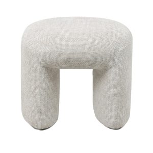 Giga Meubel Poef Haven – Beige – Stof – 47x42x42cm