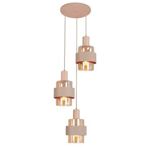 Highlight hanglamp Marrone – 3 lichts – 30 x 150 cm – beige Highlight hanglamp Marrone – 3 lichts – 30 x 150 cm – beige