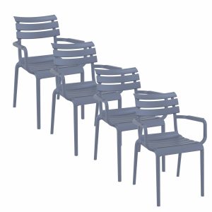 Garden Impressions tuinstoel Paris donker grijs – 4 stuks Garden Impressions tuinstoel Paris donker grijs – 4 stuks