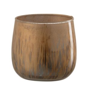 J-Line windlicht Antiek – glas – bruin – small – 6 stuks J-Line windlicht Antiek – glas – bruin – small – 6 stuks
