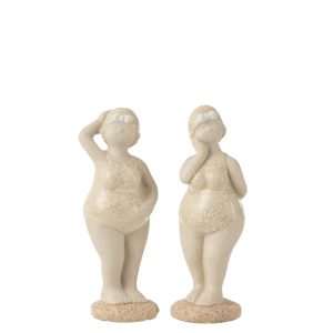 J-Line figuur Vrouw Badpak Staand – keramiek – beige – medium – 2 stuk J-Line figuur Vrouw Badpak Staand – keramiek – beige – medium – 2 stuk