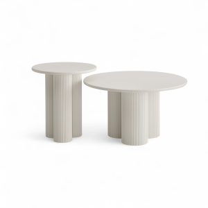 Furnhouse salontafel set Flow – Crème wit – Ø 50/80 cm Furnhouse salontafel set Flow – Crème wit – Ø 50/80 cm