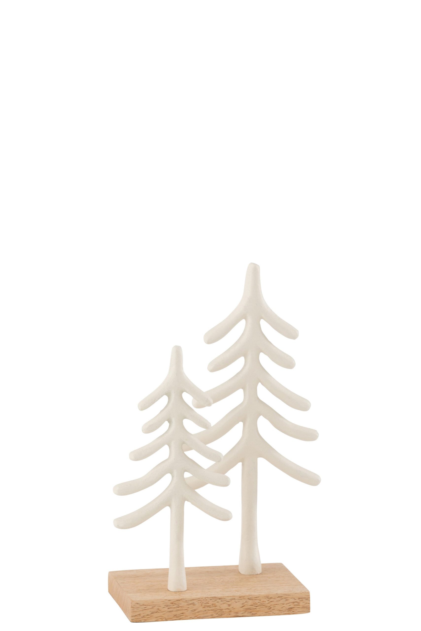 J-Line decoratie Bomen Goa - aluminium/hout - wit
