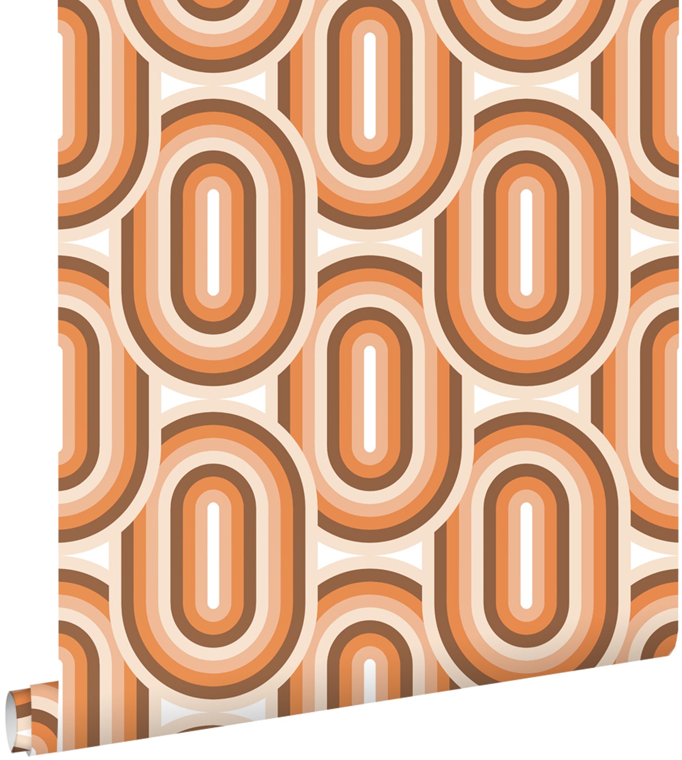ESTAhome behang retro ornamenten oranje en bruin - 53 cm x 10.05 m - 1