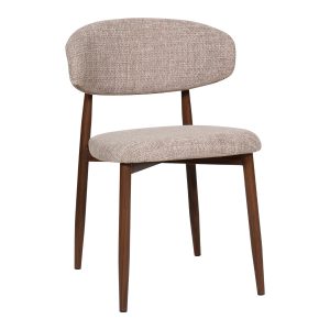 Giga Meubel Eetkamerstoel Alexia – Taupe/Walnoot – Set van 2 Giga Meubel Eetkamerstoel Alexia – Taupe/Walnoot – Set van 2