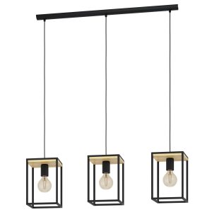 EGLO hanglamp Libertad – e27 – 88 cm – zwart/bruin