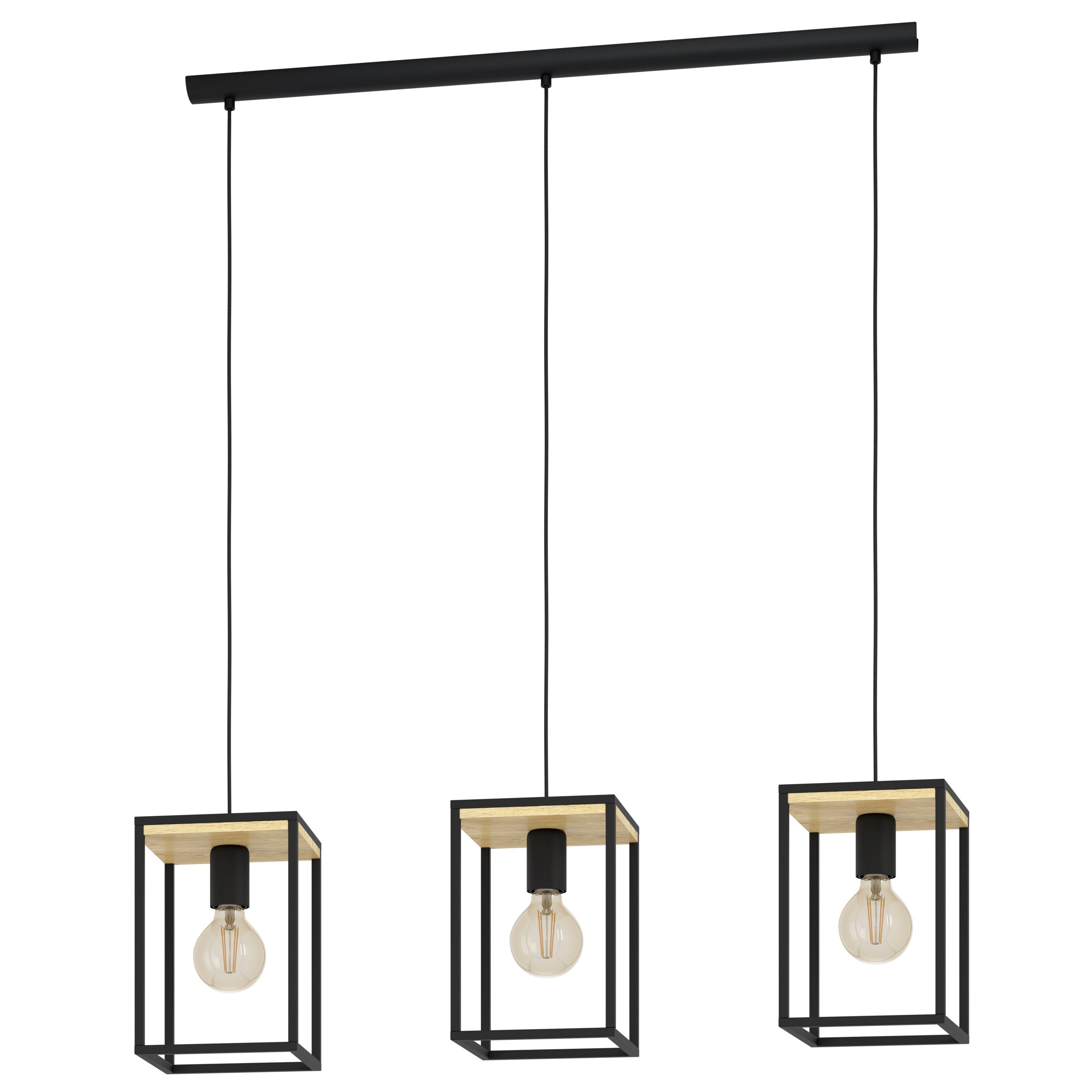 EGLO hanglamp Libertad - e27 - 88 cm - zwart/bruin