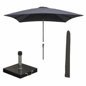 Garden Impressions stokparasol Lotus d. grijs 250×250 cm met 40kg Cosm Garden Impressions stokparasol Lotus d. grijs 250×250 cm met 40kg Cosm