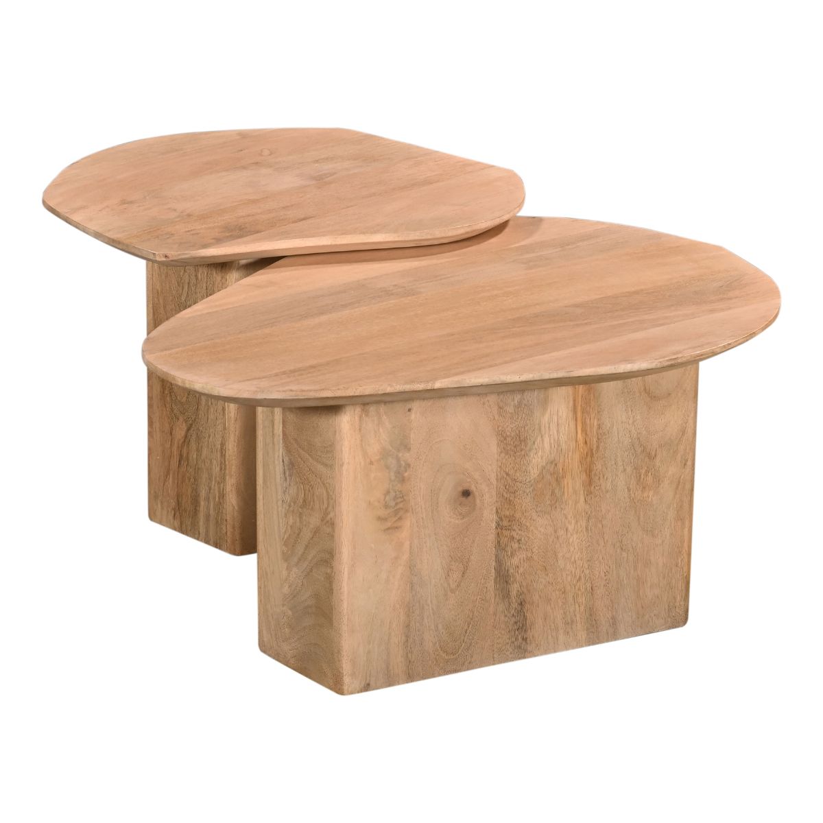Giga Meubel Salontafel Jinte Organisch - Mangohout - Naturel - Set van