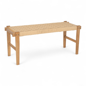 Furnhouse bankje Nobel – Natuurlijk eikenhout – Papiergaren – 38x110x4 Furnhouse bankje Nobel – Natuurlijk eikenhout – Papiergaren – 38x110x4