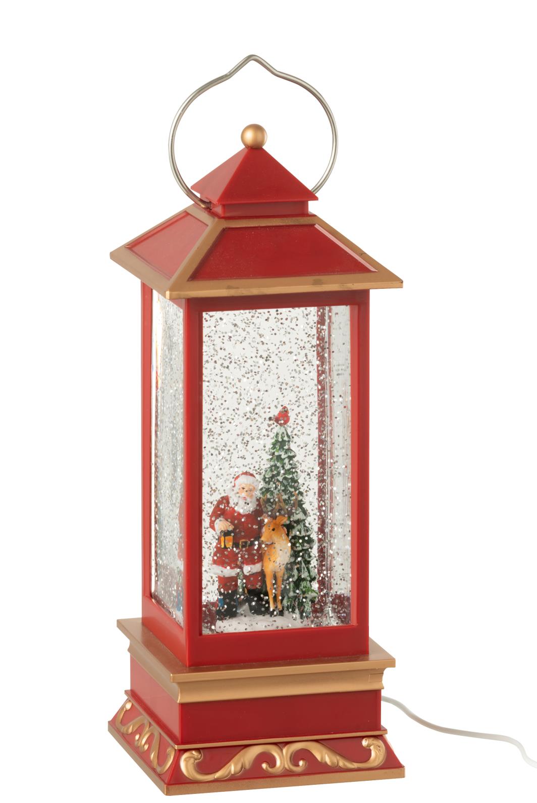J-Line lantaarn Kerstman - kunststof - mix