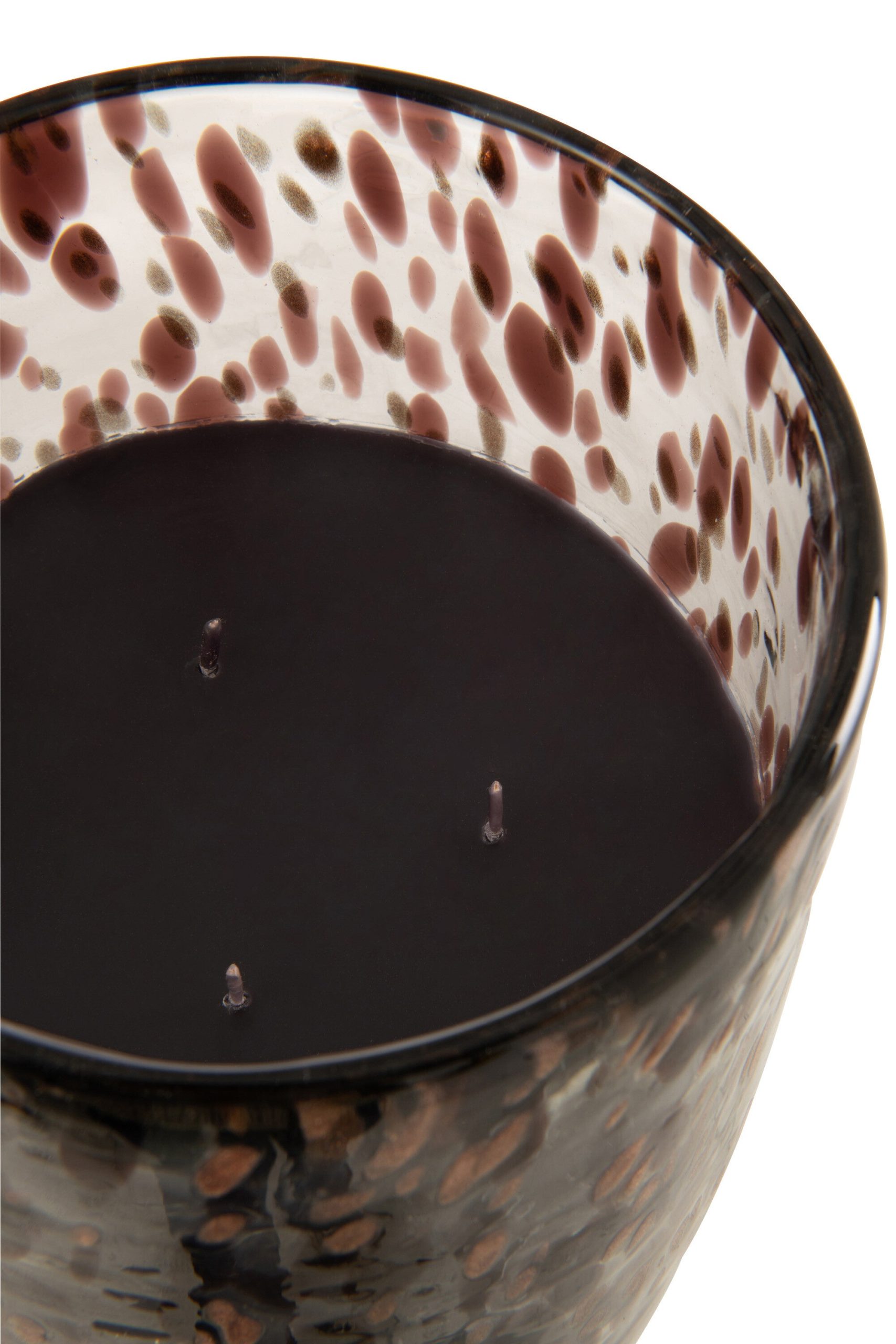 J-Line geurkaars Mia - Leather & Leaves - glas - zwart/mix - large - 2