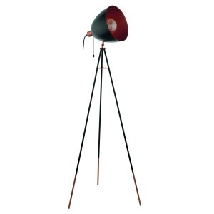 EGLO vloerlamp Chester – e27 – 149,5 cm – zwart, koper EGLO vloerlamp Chester – e27 – 149,5 cm – zwart, koper