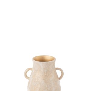 J-Line vaas Amphore Terra – keramiek – roze/goud – small – 30 cm hoog