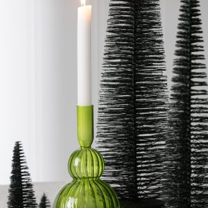 J-Line vaas Juliette – glas – groen – 19 cm hoog