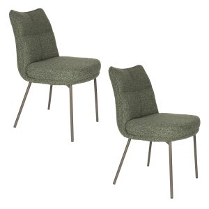 Housecraft Living Jacques Eetkamerstoelen Groen – Set van 2 Housecraft Living Jacques Eetkamerstoelen Groen – Set van 2
