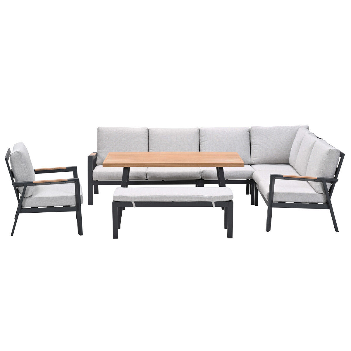 Garden Impressions Lissabon lounge dining set 7-delig rechts incl stoe