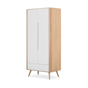 Gazzda Ena Wardrobe Eikenhouten Kledingkast – Whitewash / Wit