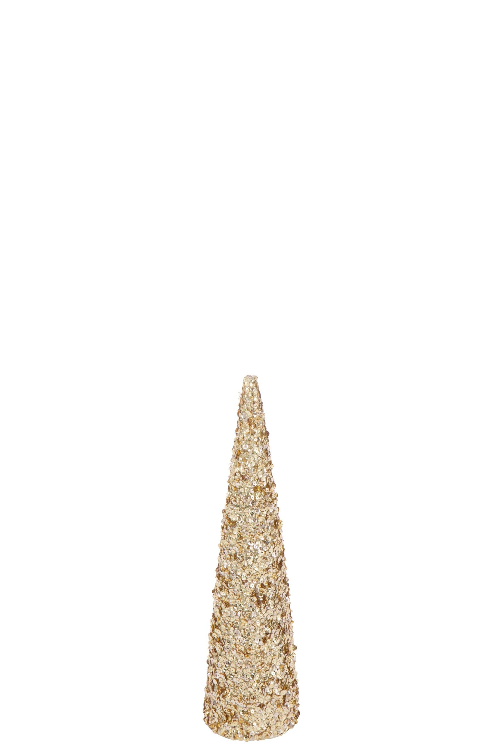 J-Line decoratie Kegel Pailletten Schuim - kunststof - goud - medium