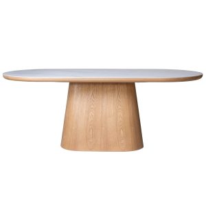 Giga Meubel Eettafel Alba – Wit Keramiek/Naturel – 200x90x77cm Giga Meubel Eettafel Alba – Wit Keramiek/Naturel – 200x90x77cm