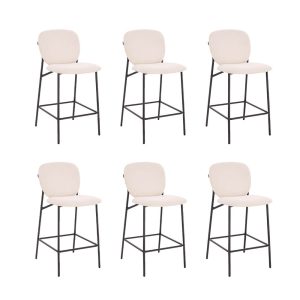 HOME DELUXE CELDA Bouclé Fluweel – Set van 6 Wit | Barstoelen HOME DELUXE CELDA Bouclé Fluweel – Set van 6 Wit | Barstoelen