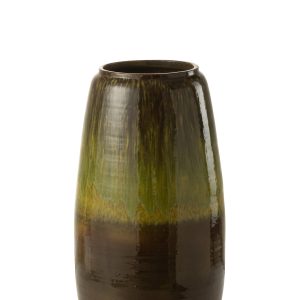 J-Line vaas Olijf – keramiek – groen – small – 64 cm hoog